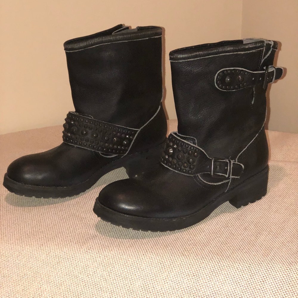 ASH Rebel Studded Moto Leather Boots